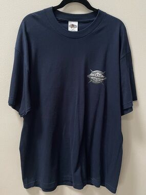 Vintage 90s Top Dawg Navy Blue T-Shirt with White Logo